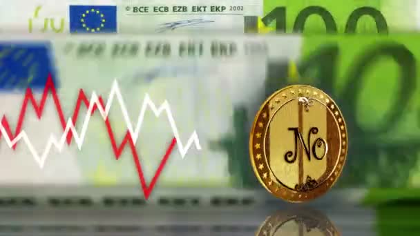 Yes Random Choice Golden Coin 100 Euro Banknotes Eur Note — ストック動画