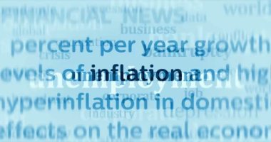 Global crisis inflation unemployment trade war recession. Headline news titles international media abstract concept  loop. Seamless and looped 3d animation.