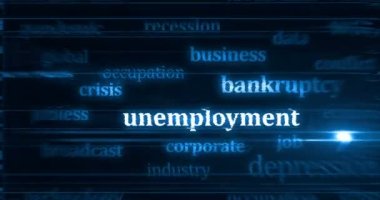 Global crisis inflation unemployment trade war recession. Headline news titles international media abstract concept  loop. Seamless and looped 3d animation.