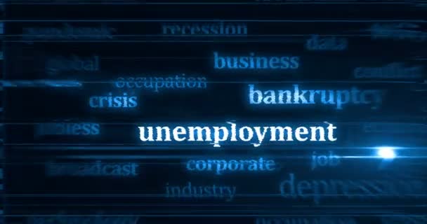 Globální Krize Inflace Nezaměstnanost Obchodní Válka Recese Titulek Zprávy Tituly — Stock video