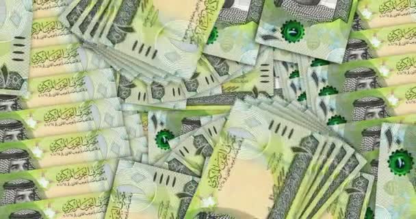 Bahrain Dinar Banknotes Cash Fan Mosaic Pattern Loop Bahraini Bhd — 图库视频影像