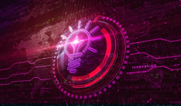 Bulb Idea Creative Innovation Success Inspiration Symbol Digital Concept Network — Fotografia de Stock