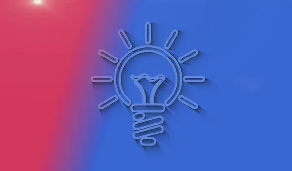 Bulb Idea Creative Innovation Success Inspiration Symbol Natural Shadow Cyber — Zdjęcie stockowe
