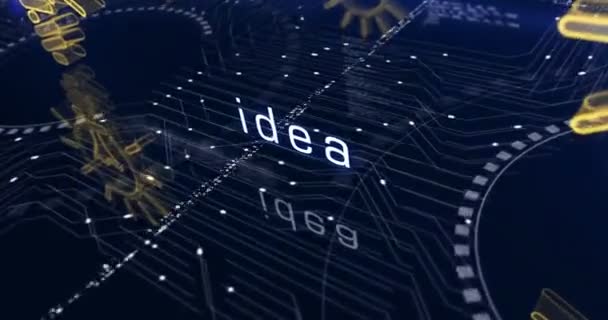Bulb Idea Creative Innovation Success Inspiration Symbol Abstract Cyber Concept — стоковое видео