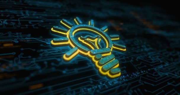 Bulb Idea Creative Innovation Success Inspiration Colored Symbol Concept Network — стоковое видео