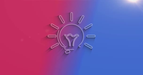 Идея Лампочки Творческие Инновации Символ Успеха Вдохновения Естественной Тенью Кибер — стоковое видео