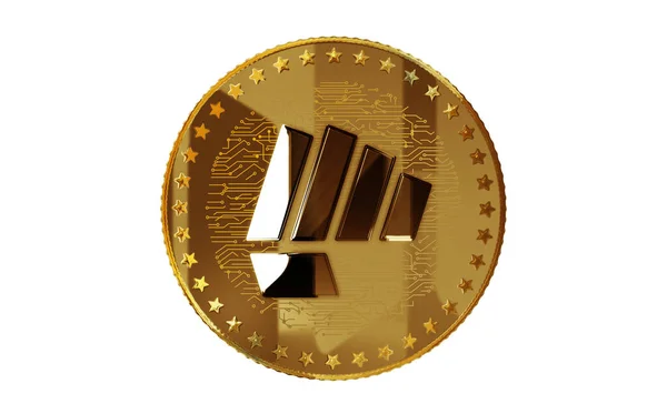Καταπολέμηση Έξω Crypto Fght Cryptocurrency Απομονωμένο Χρυσό Νόμισμα Πράσινο Φόντο — Φωτογραφία Αρχείου