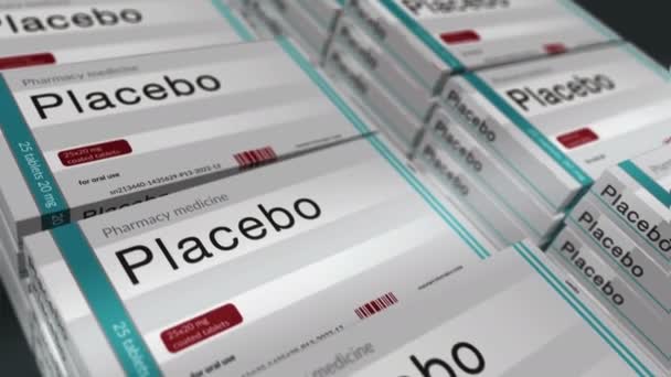 Lembaran Produksi Kotak Tablet Plasebo Perawatan Medis Dan Obat Farmasi — Stok Video