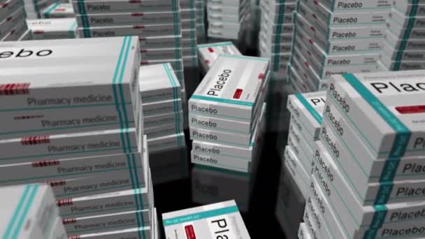 Caja Tabletas Placebo Analgésico Emergencia Analgésico Para Dolor Cabeza Píldoras — Vídeo de stock