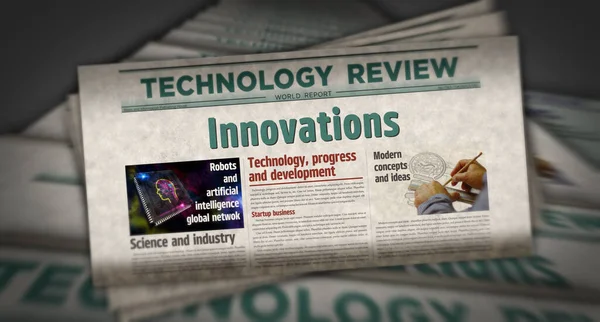 Innovation Creative Science Technology Development Vintage News Newspaper Printing Abstract — Stock Photo, Image