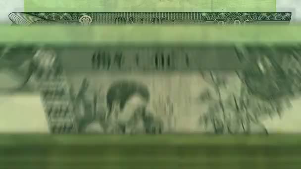 Ethiopië Geld Ethiopische Birr Geld Telmachine Met Bankbiljetten Snel 100 — Stockvideo