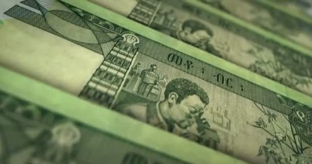 Ethiopië Geld Ethiopische Birr Bankbiljettenloop Etb Geld Textuur Begrip Economie — Stockvideo