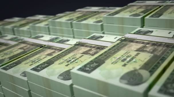 Etiopské Peníze Etiopské Bankovky Birr Svazují Růst Hromádky Peněz Etb — Stock video