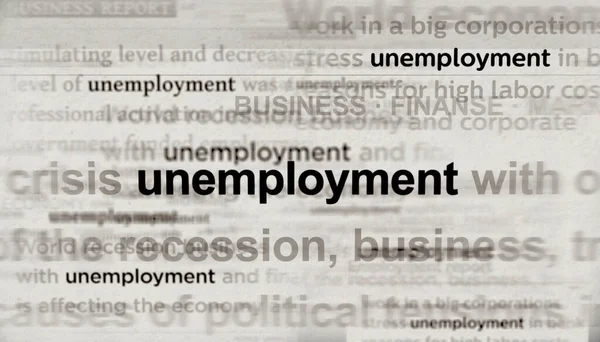 Unemployment Crisis Job Less Stress Headline News International Media Abstract — Stock Photo, Image