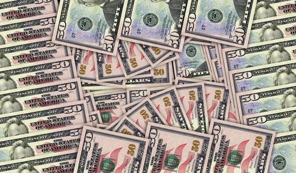 Banconote Dollari Con Motivo Mosaico Ventaglio Contante Banconote Usd Usa — Foto Stock