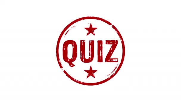 Znaczek Quizu Stempel Ręczny Wpływają Izolowaną Animację Konkurencja Pytanie Odpowiedź — Wideo stockowe
