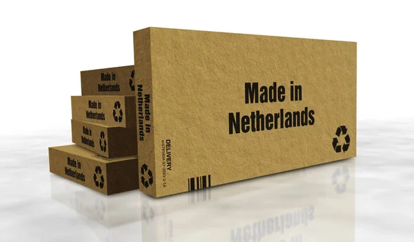 Fabricado Países Bajos Línea Producción Caja Fabricación Entrega Fábrica Productos —  Fotos de Stock