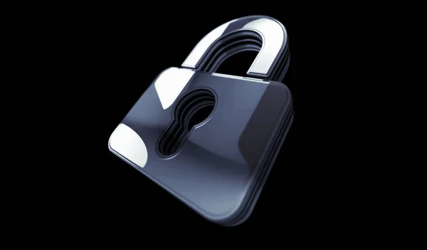 Cyber Sicherheit Und Digitaler Computerschutz Mit Vorhängeschloss Goldener Metallglanz Symbolkonzept — Stockfoto