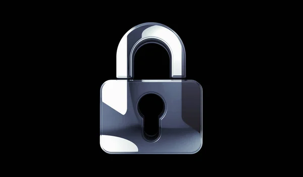 Cyber Security Digital Computer Protection Padlock Golden Metal Shine Symbol — Stock Photo, Image