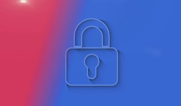 Cyberbezpieczeństwo Cyfrowa Ochrona Komputera Symbolem Kłódki Naturalnym Cieniem Cybertechnologia Ikona — Zdjęcie stockowe