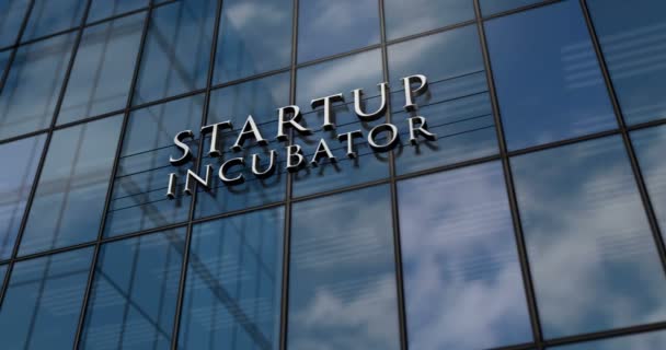 Koncepcja Startującego Inkubatora Szkła Wsparcie Inwestycji Biznesowych Symbol Rozwoju Elewacji — Wideo stockowe