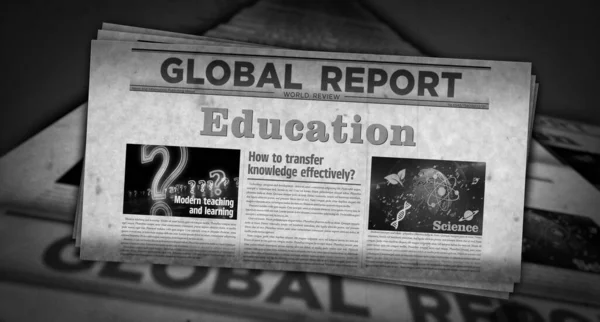 Eğitim Bilgisi Okulu Eski Haberleri Gazete Basımını Öğretir Öğrenir Soyut — Stok fotoğraf