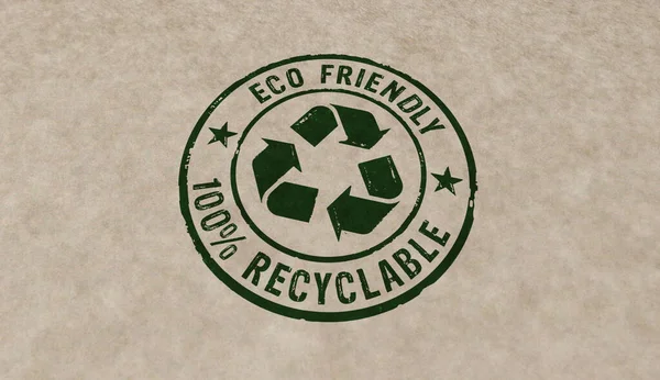Eco friendly recycling stamp icons in few color versions. Environment ecology and sustainable business concept 3D rendering illustration.