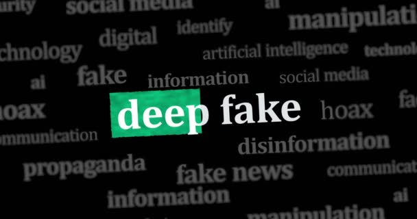 Deep Fake Hoax False Manipulation News Titles International Web Media — Vídeos de Stock