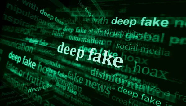 Deep Fake Hoax Valse Manipulatie Headline Nieuws Internationale Media Abstract — Stockfoto