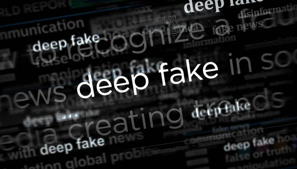 Hluboké Falešné Falešné Manipulační Zprávy Mezinárodních Médiích Abstraktní Koncept Titulů — Stock fotografie