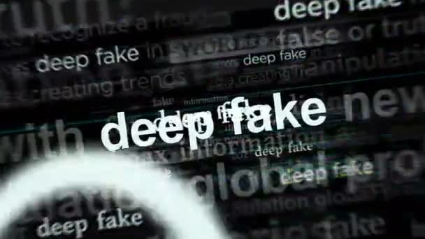 Tiefe Fake Falschmeldungen Und Manipulationen Machen Schlagzeilen Internationalen Medien Abstraktes — Stockvideo