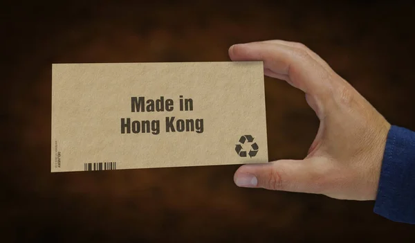 手で香港ボックスで作られました 製造と配送 製品工場 輸入と輸出 アブストラクトコンセプト3Dレンダリングイラスト — ストック写真