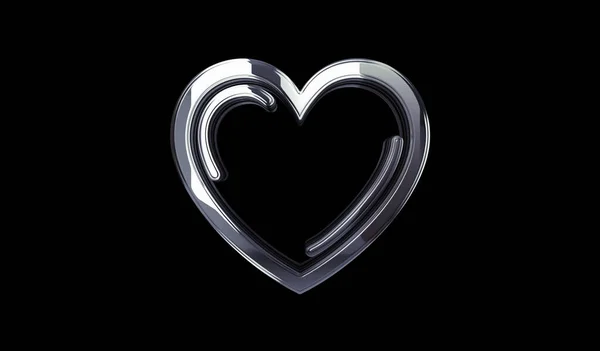 Coração Amor Saúde Código Técnico Cibernético Namoro Conceito Símbolo Brilho — Fotografia de Stock