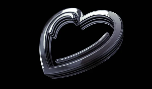 Serce Miłość Zdrowie Tech Kod Cyber Randki Złoty Metal Połysk — Zdjęcie stockowe