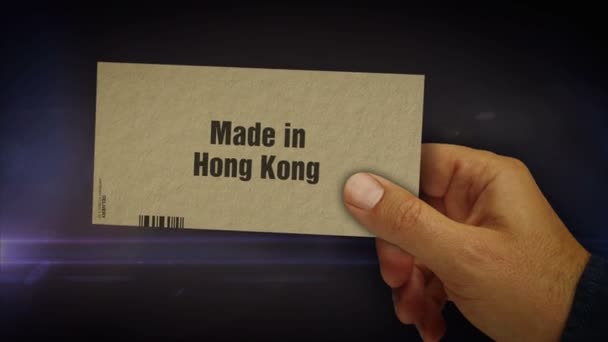 Made Hong Kong Box Hand Production Manufacturing Delivery Product Factory — Stock Video