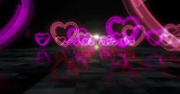 Сердце Любит Здоровье Технологический Код Символ Киберзнакомств Киберконцепция Цифровые Технологии — стоковое видео