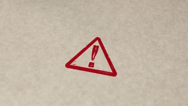 Alerta Carimbo Mão Carimbar Animação Impacto Alarme Perigo Advertência Segurança — Vídeo de Stock