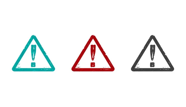 Warnstempel Symbole Wenigen Farbvarianten Gefahrenalarm Sicherheitswarnung Und Aufmerksamkeitskonzept Rendering Illustration — Stockfoto