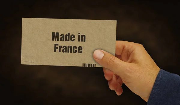 Franciaországban Készült Dobozban Gyártás Szállítás Termékgyár Import Export Absztrakt Koncepció — Stock Fotó