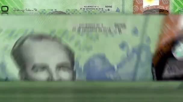 哥斯达黎加货币哥斯达黎加科龙货币计数机与钞票 快速10 000 Crc纸币向下旋转 商业和经济 概念上的漏洞和无缝背景 — 图库视频影像