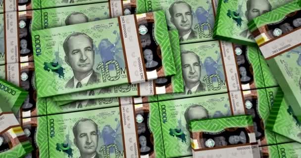 コスタリカのお金コスタリカのコロンの紙幣3Dアニメーション 近くから長距離からのカメラビュー Crcのお金パック インフレ ビジネス 金融の概念 — ストック動画