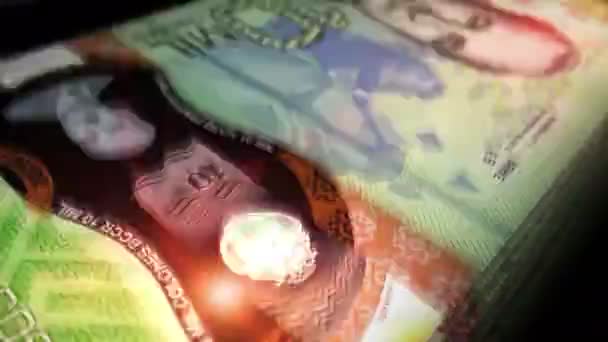 Costa Rica Dinheiro Costa Rica Colon Dinheiro Contando Notas Crc — Vídeo de Stock