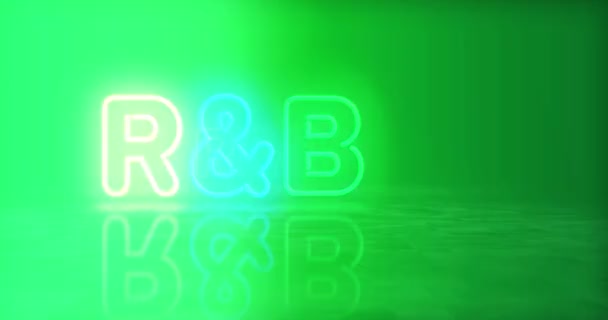 Ritme Blues Neon Symbool Lichtgekleurde Lampen Entertainment Ritme Blues Muziekevenement — Stockvideo