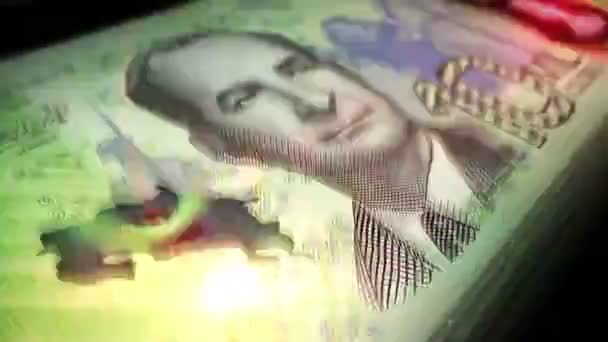Kosta Rika Parası Kosta Rika Kolonu Para Sayımı Crc Banknotları — Stok video