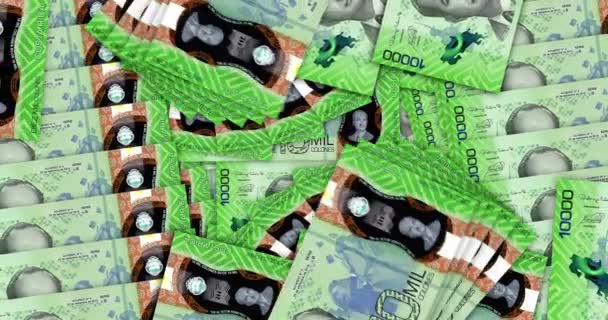 哥斯达黎加科龙钞票在现金扇形花纹循环 哥斯达黎加Crc 000钞票 经济无缝循环装饰设计背景的抽象概念 — 图库视频影像