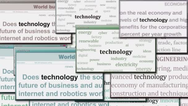 Industria Tecnología Negocios Inteligencia Artificial Pop Ventanas Pantalla Del Ordenador — Vídeos de Stock
