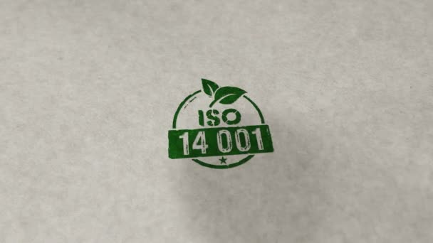 Iso 14001 Сертифікована Марка Незамінною Безшовною Анімацією Удар Руками Екологічний — стокове відео