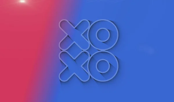 XOXO romantic love greeting and kiss digital cyber style symbol with natural shadow. Cyber technology icon abstract concept. 3d light and shade object 3d illustration.