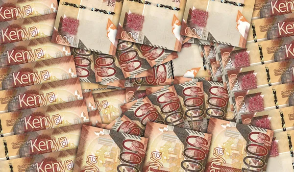 Kenia Billetes Chelín Patrón Mosaico Abanico Efectivo Kenia Kes 1000 — Foto de Stock