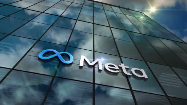Menlo Park Usa Mai 2023 Meta Corporations Hovedkvarter Glass Building – stockvideo